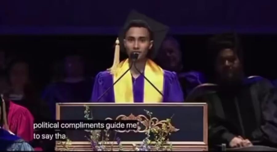 Logan Rozos Anti Israel rant at the graduation ceremony