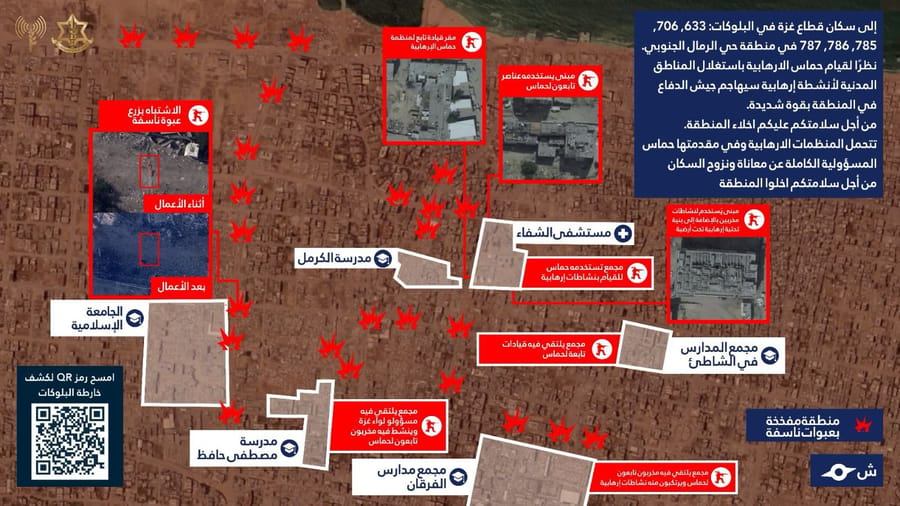 IDF to Al-Rimal Residents: Expel Hamas or Face Strikes