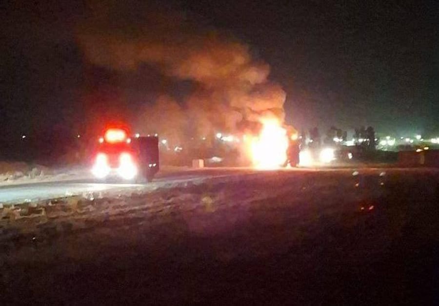 Tank Catches Fire Overnight in Gaza Border Area Due to Trailer Malfunction