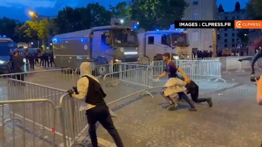 PSG fans riot in the streets of Paris