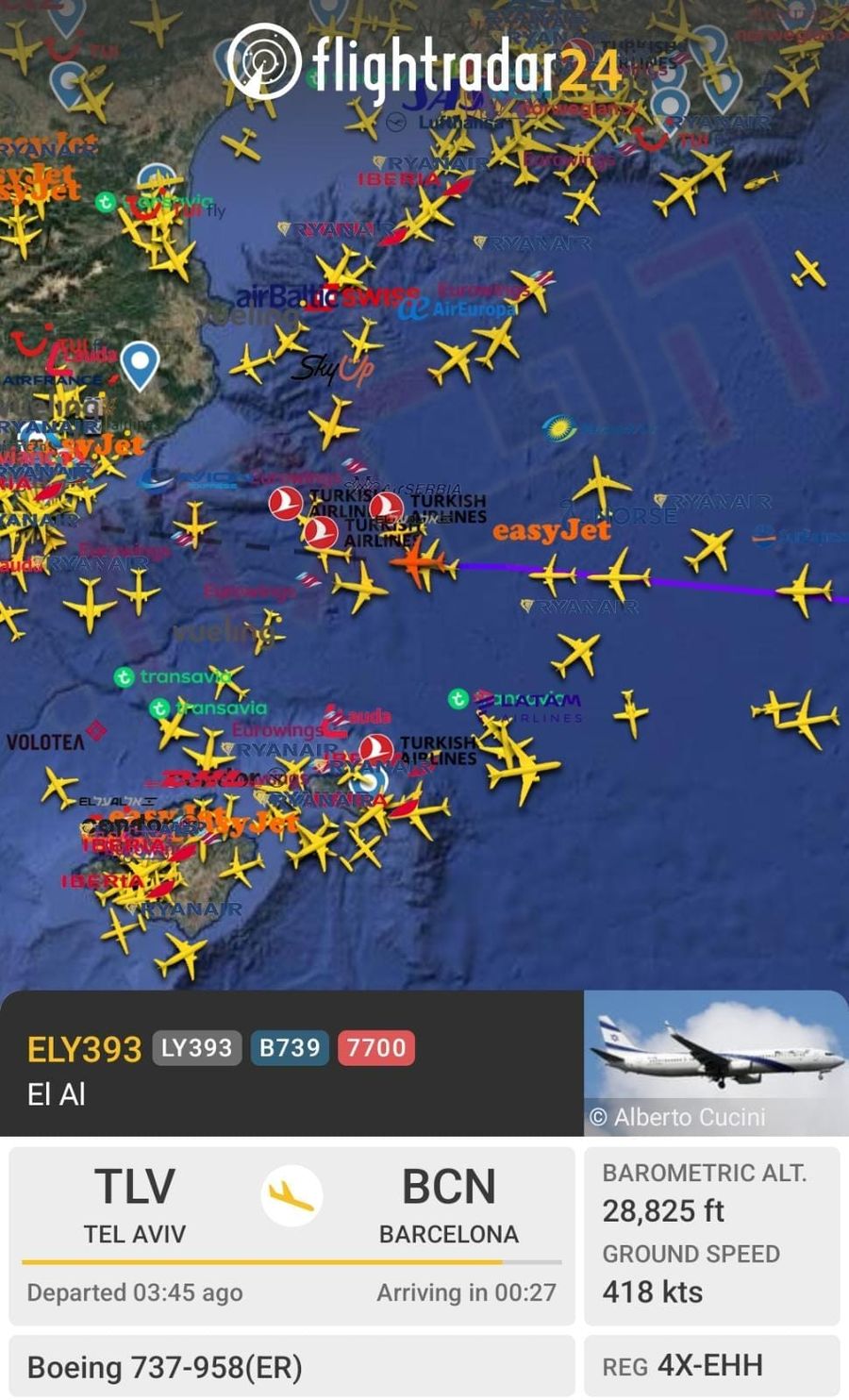 El Al Flight to Barcelona Made an Emergency Landing