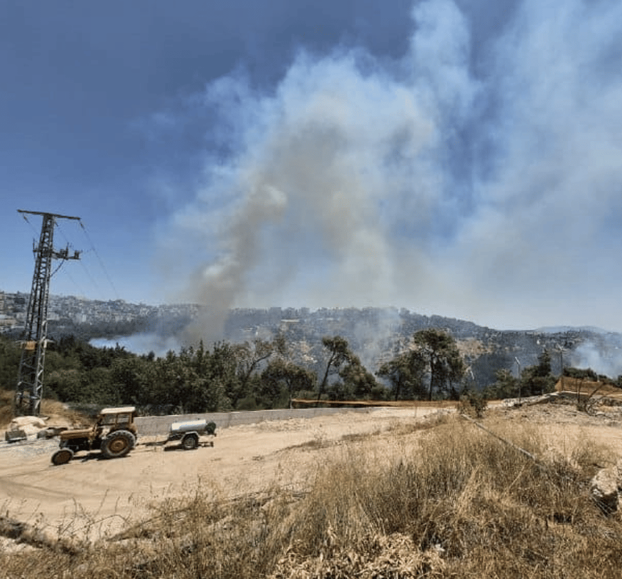 Firefighters Battling Blaze Near Yafia and Kfar HaHoresh