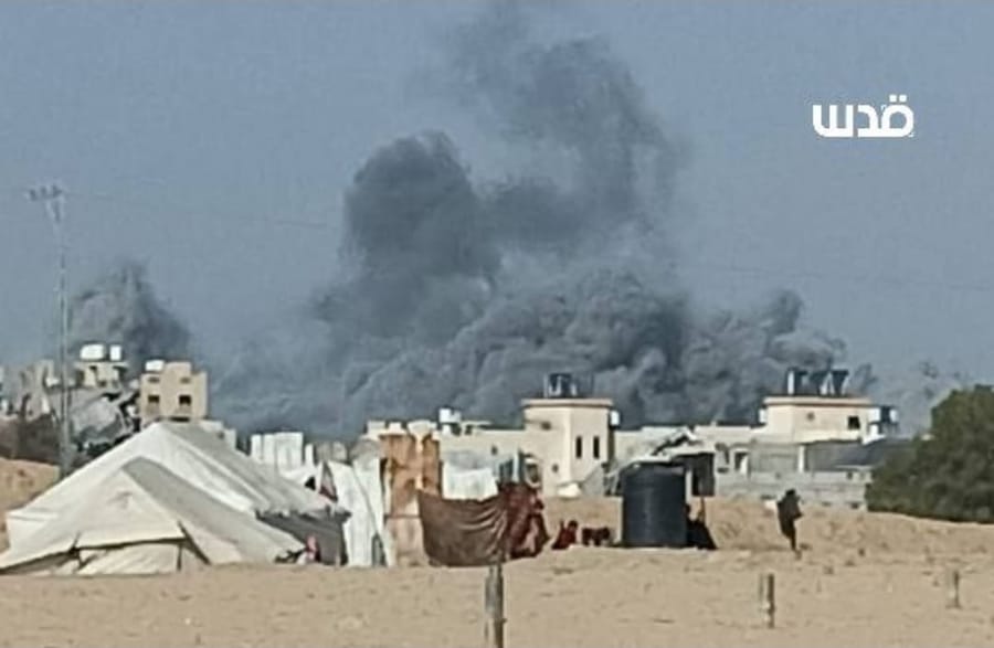 Israeli Air Force Strikes Residential Tower in Khan Younis