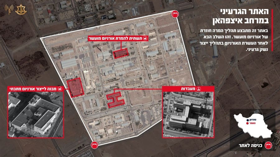 IDF striking Iran's nuclear weapons site in Esfahan