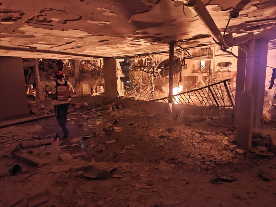 Extensive Damage in Building Hit in Central Israel