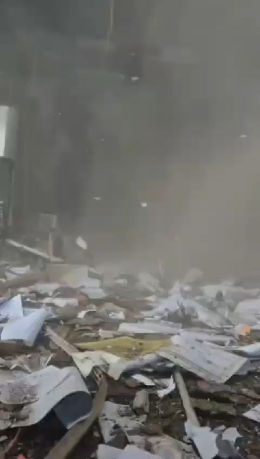 Wreckage from the Iranian TV station.
