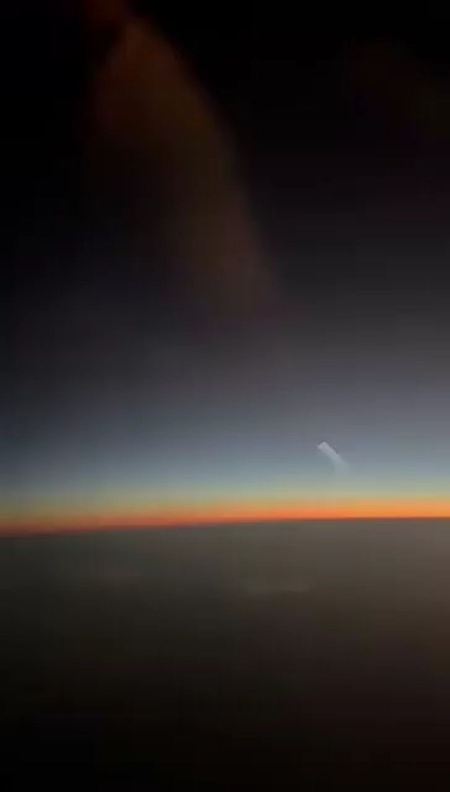 Iranian ballistic missiles seen from passenger plane