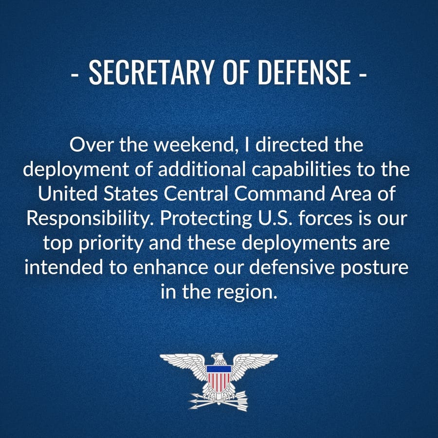 Pete Hegseth: Protecting US forces is our top prioirity