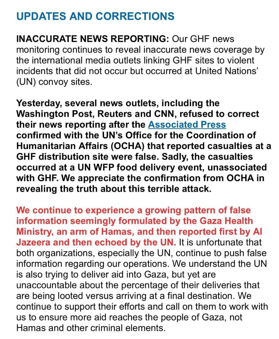 Several Major Outlets Falsely Link Deadly Incident to Gaza Humanitarian Foundation