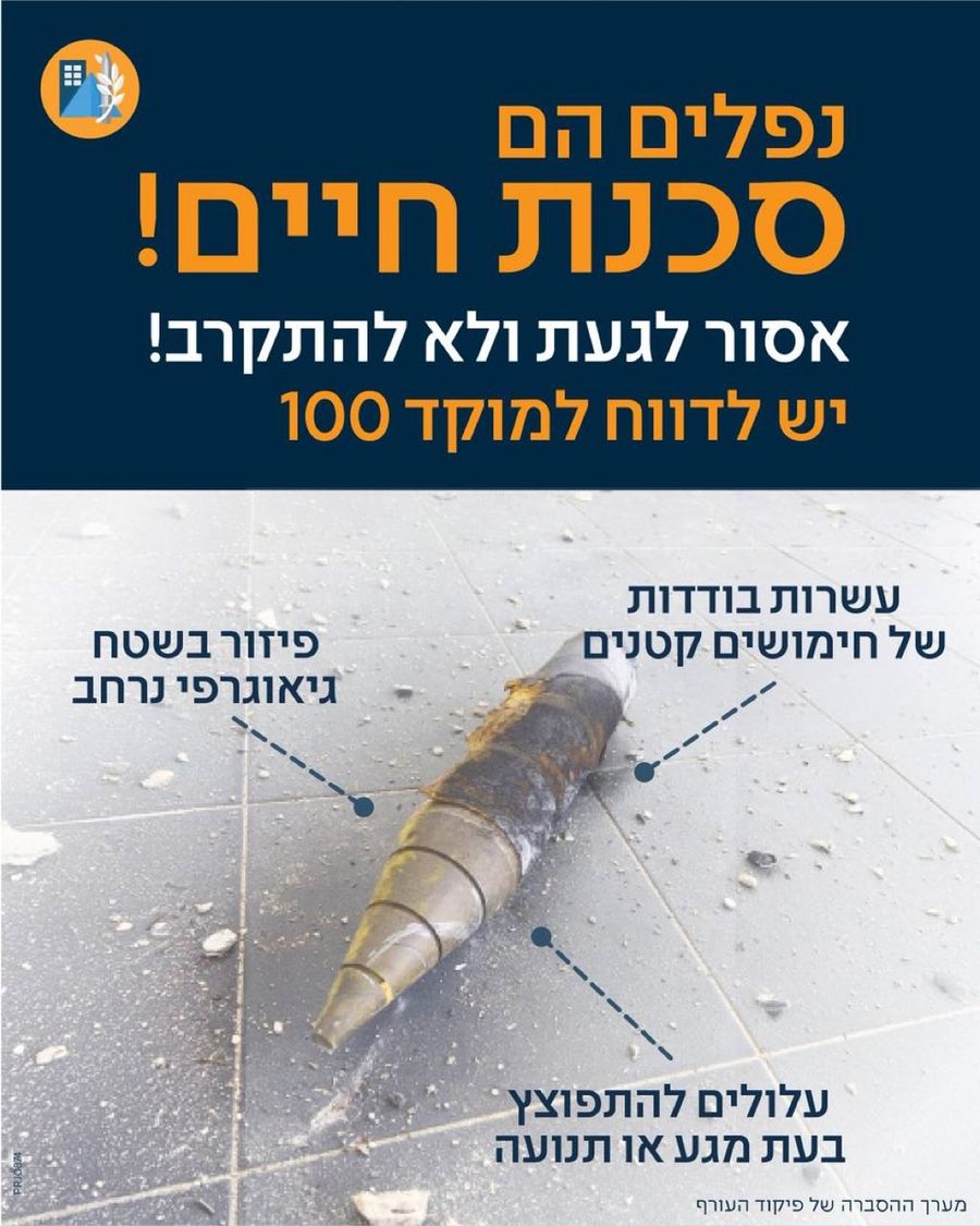 Home Front: Missile May Have Left Unexploded Munitions on Ground