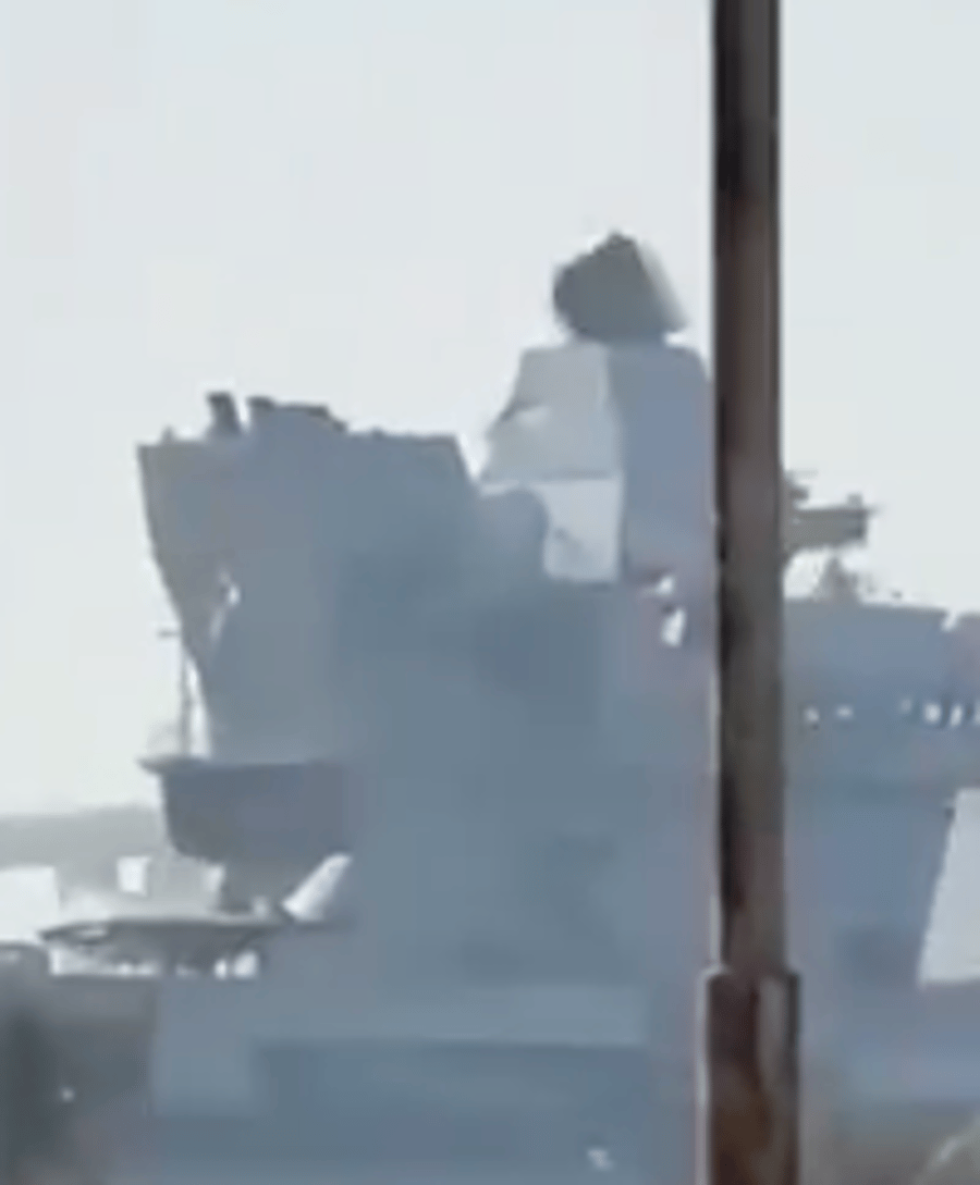 British Aircraft Carrier Spotted Crossing Suez Canal