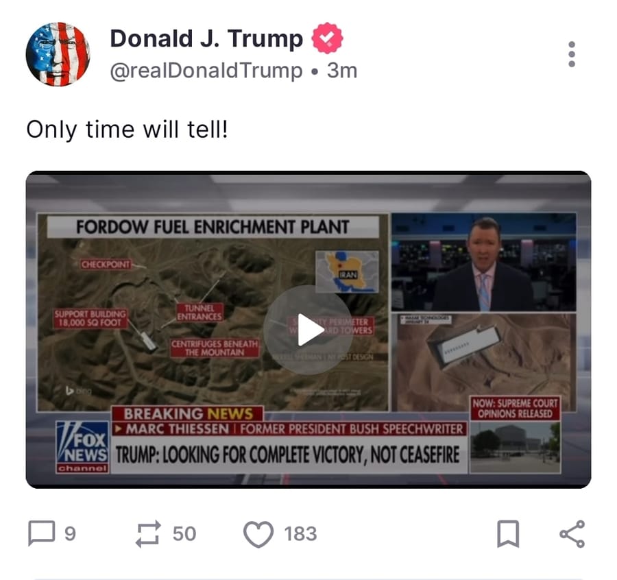  Breaking: Trump on Iran Ultimatum — “Only Time Will Tell!”