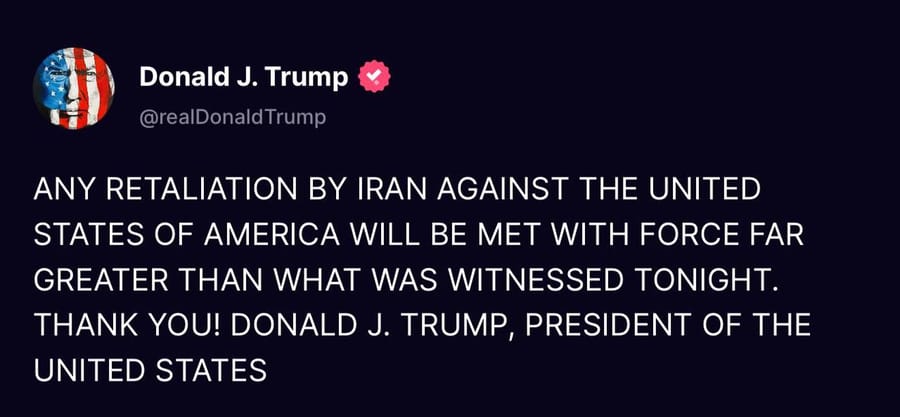 Trump: Iran Will Face Greater Force