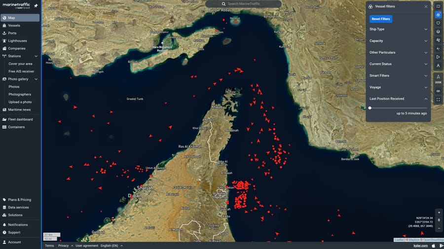 Tanker Traffic Continues Moving In Both Directions Through Strait Of Hormuz, AIS Data Shows