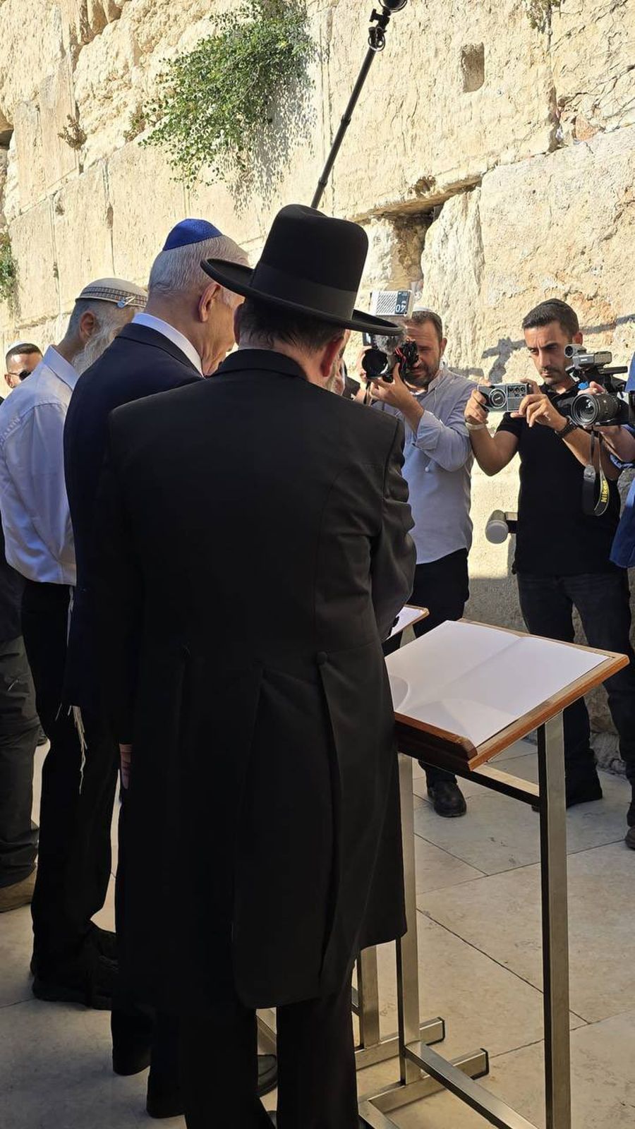 Prime Minister Netanyahu Prays At The Western Wall