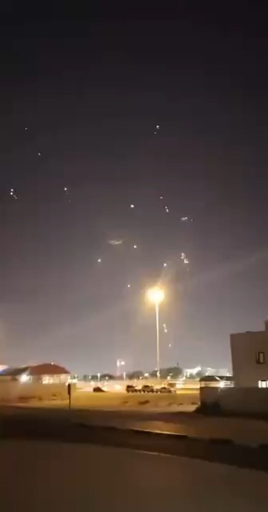 Explosions in the air over Doha.