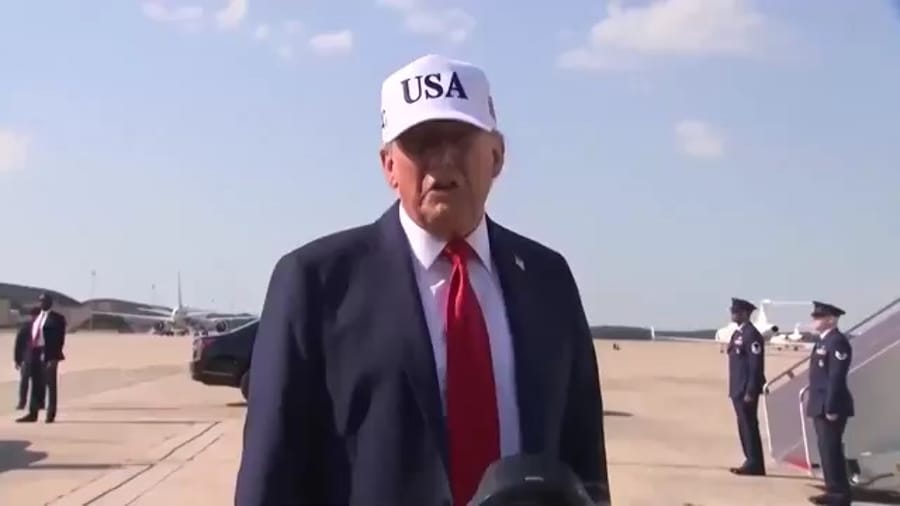 President Trump on the tarmac.