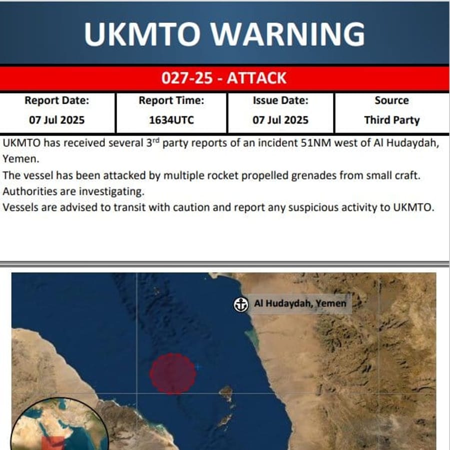Suspected Houthi attack in the Red Sea
