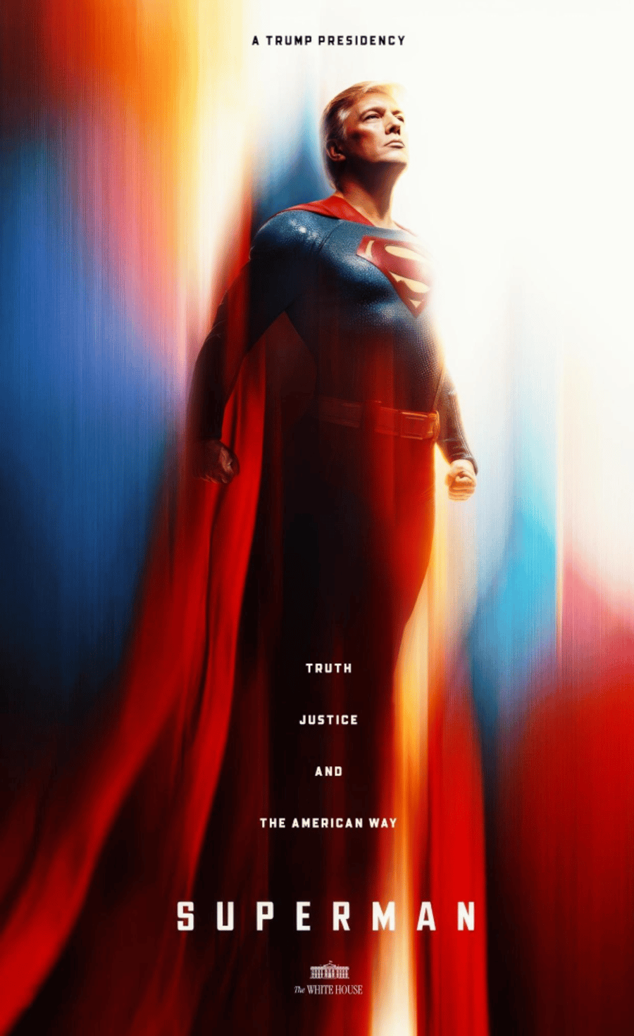 White House releases image of Trump as Superman