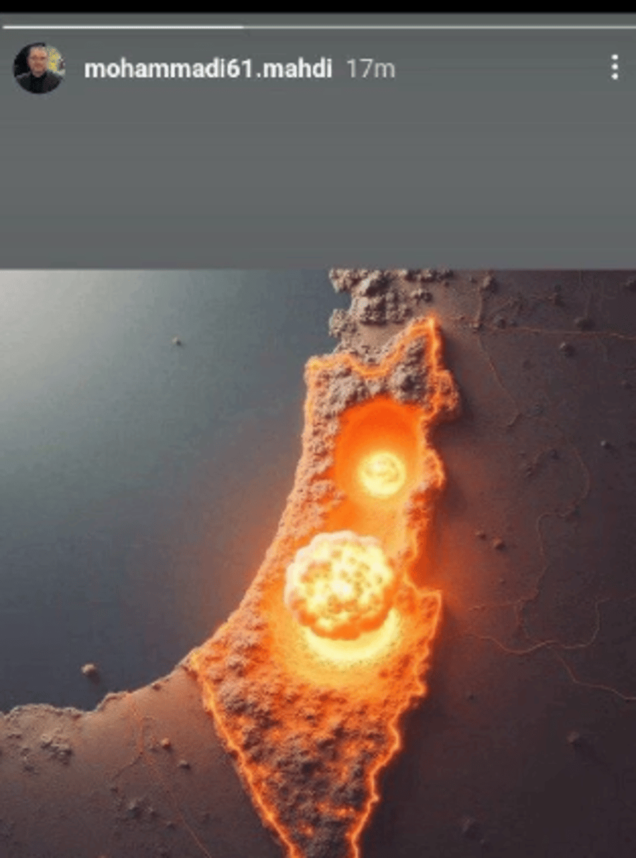 Iranian Official Posts Image Suggesting Nuclear Strike on Israel