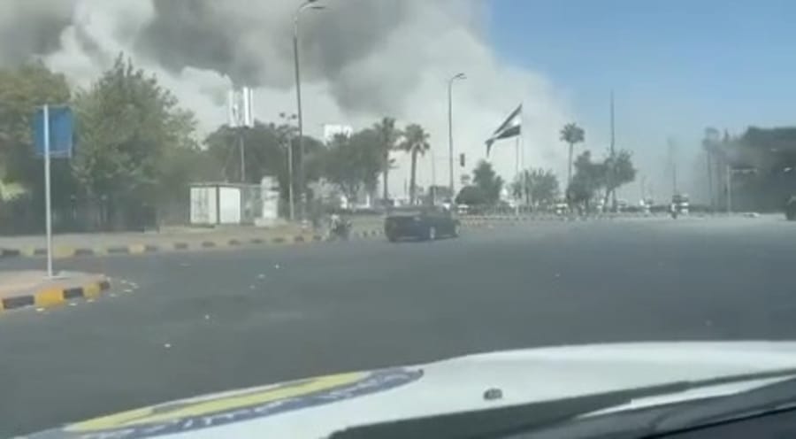 Footage from the scene of the strike in Damascus