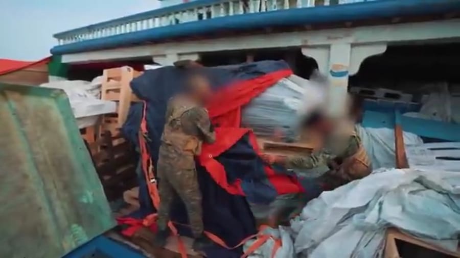 Seizing Houthi weapons.
