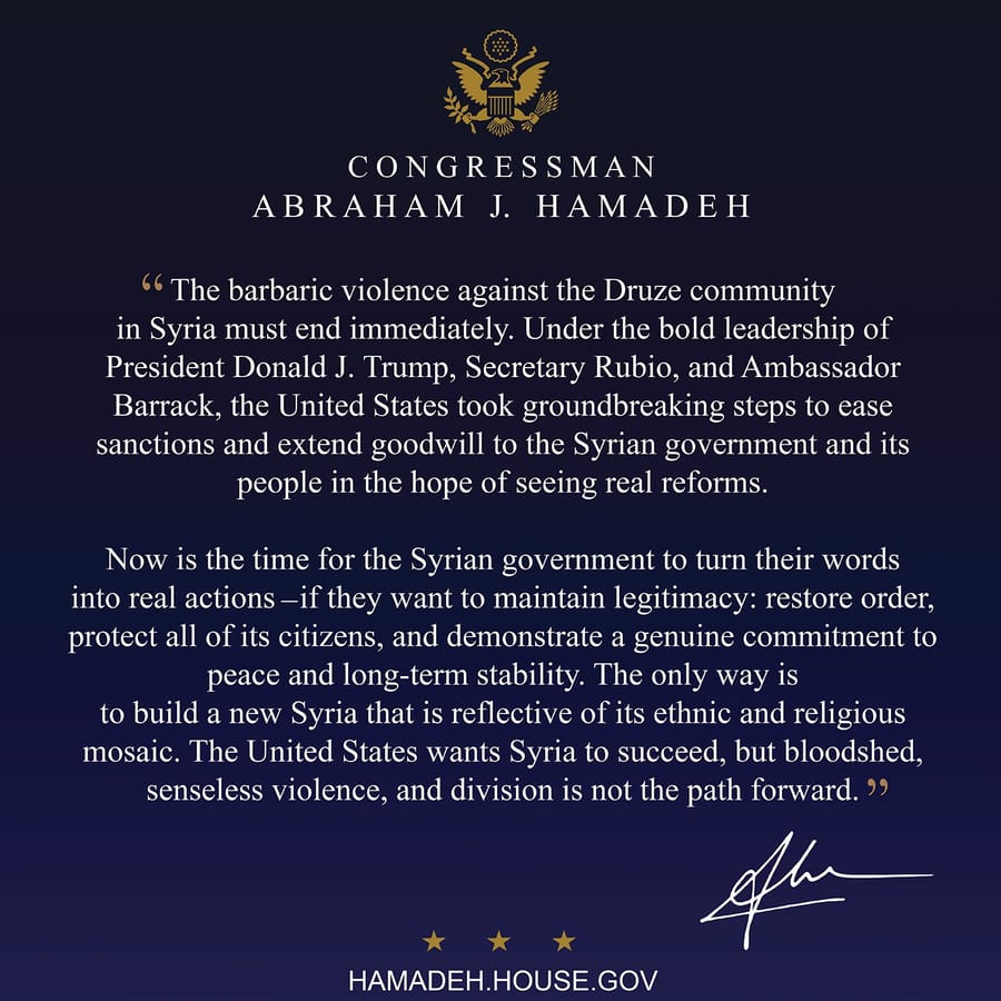 Hamadeh statement.