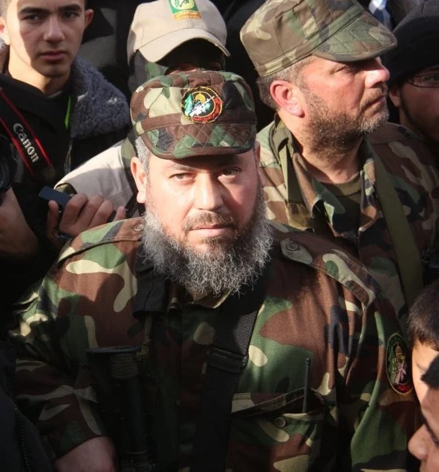 Hamas commander Az al-Din Haddad during a military parade in Gaza
