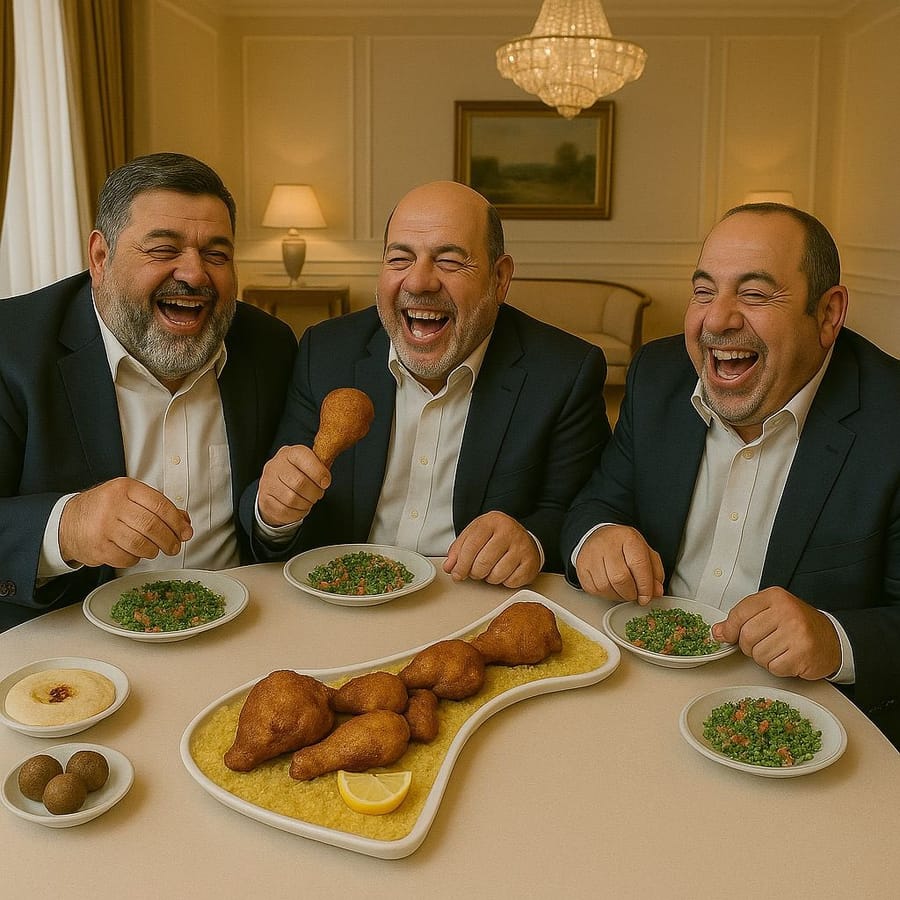 Hamas leaders living it up.