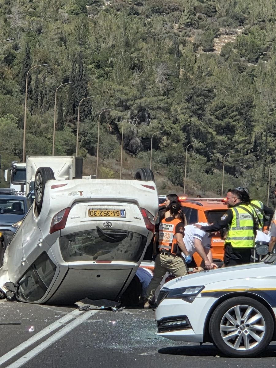 Severe car accident at Sha'ar Hagai Interchange