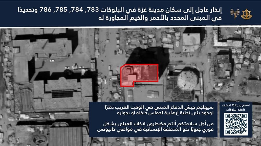 IDF Issues Another Evacuation Notice in Gaza City