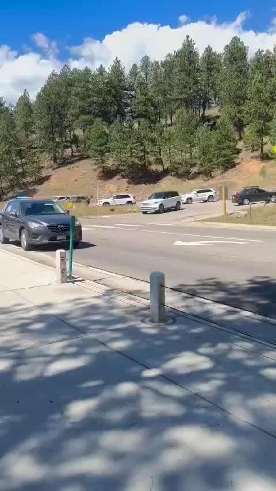 Police rushing to the scene of the shooting