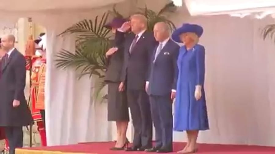 Donald Trump arrives to the Royal Palace