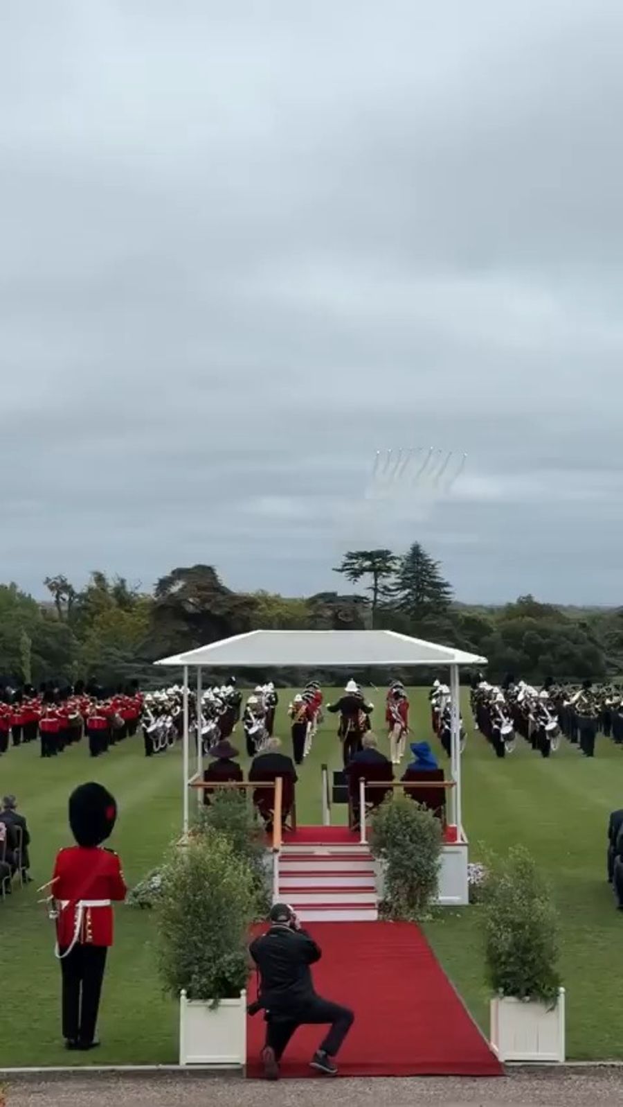 Arrows flyover during ceremony