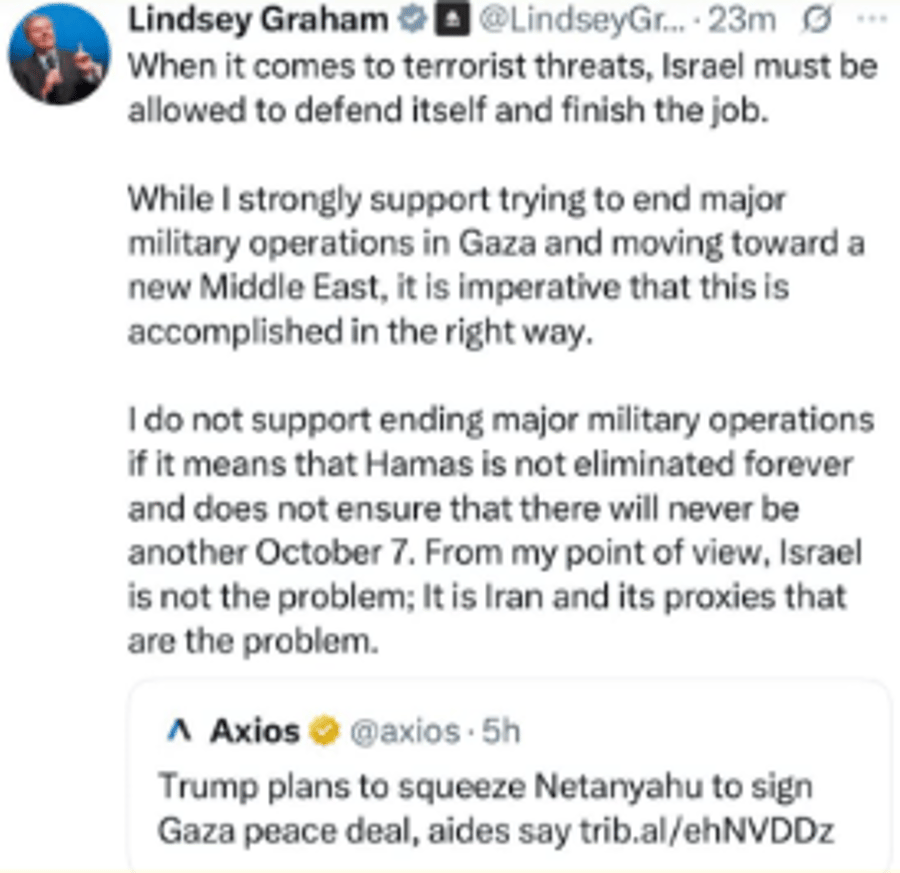Lindsey Graham: Israel must be allowed to finish the job