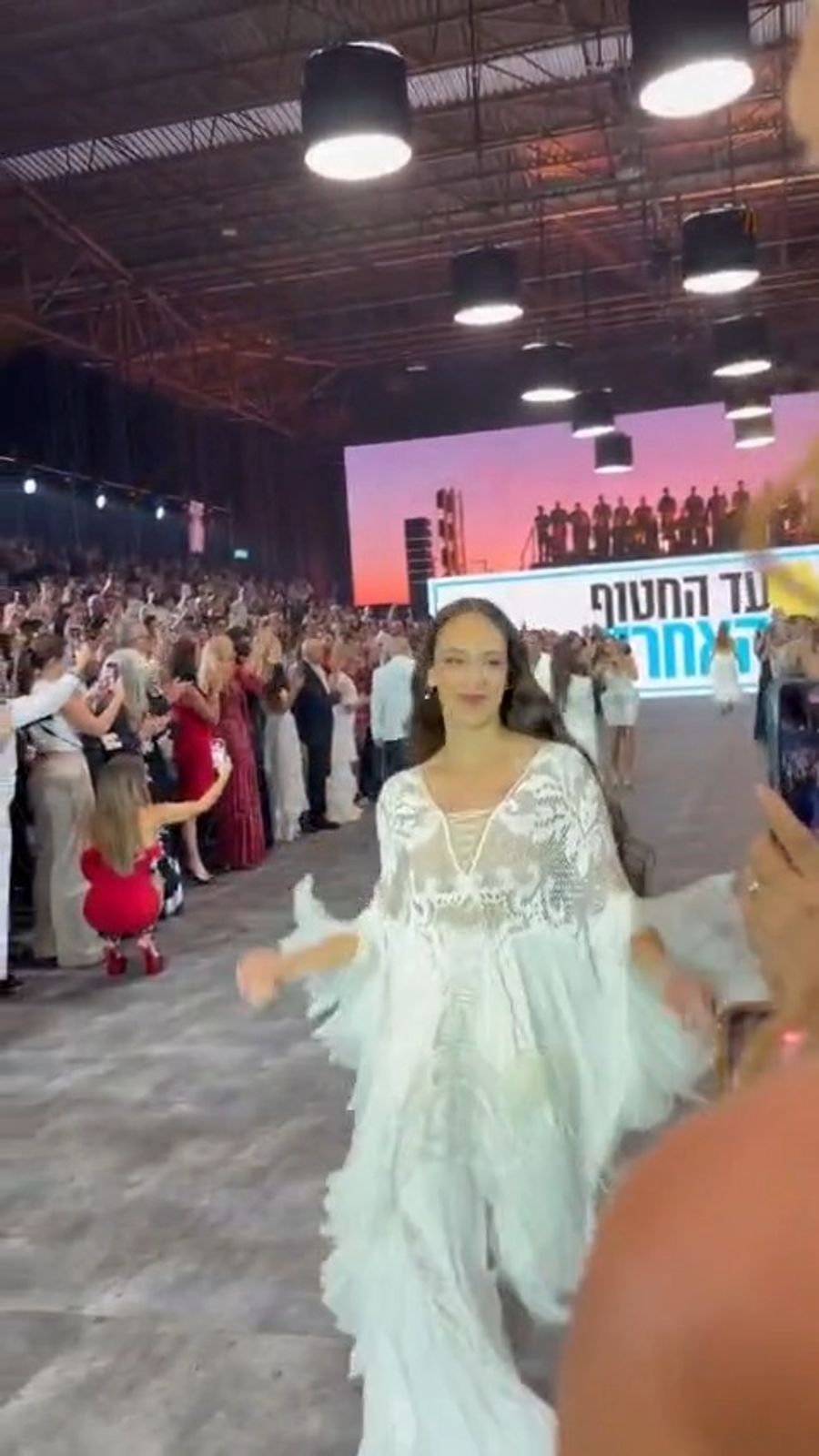 Former hostages in the catwalk