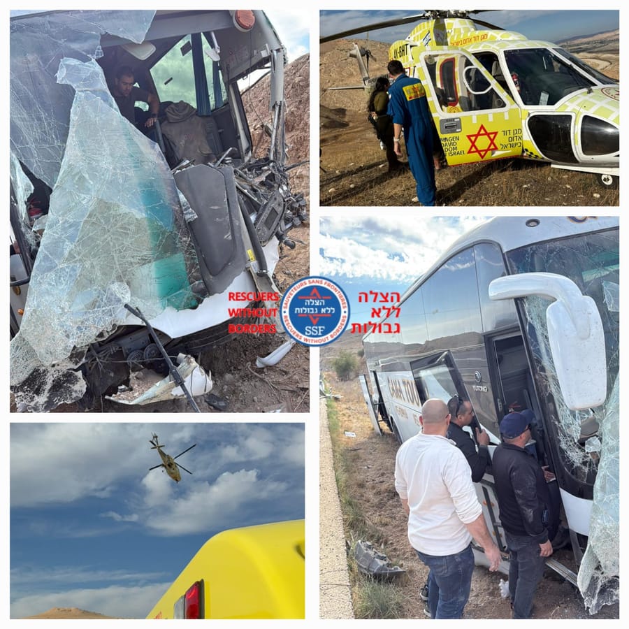 Bus Accident in Jordan Valley: Driver Rescued 