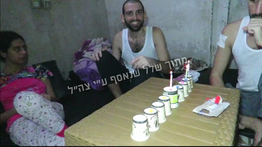 Footage of the six hostages in Hamas captivity