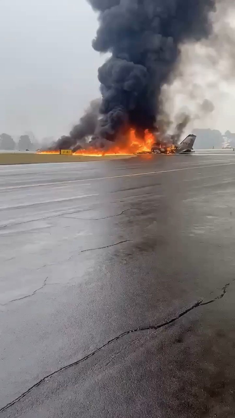 Scene of the private jet crash in North Carolina.