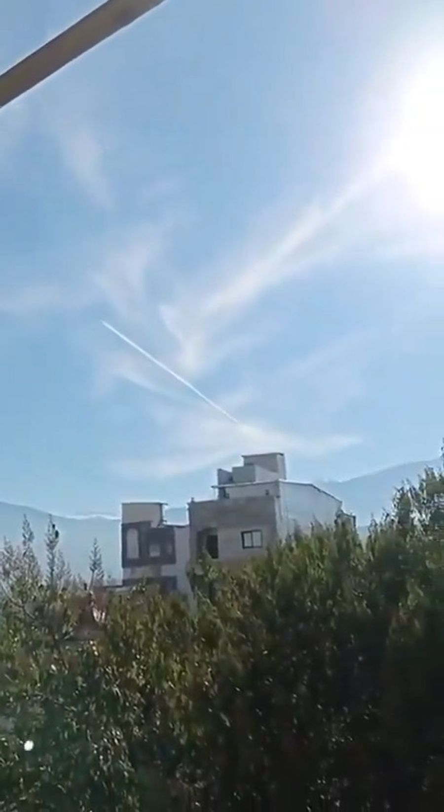 Missile tests in the skies of Iran.