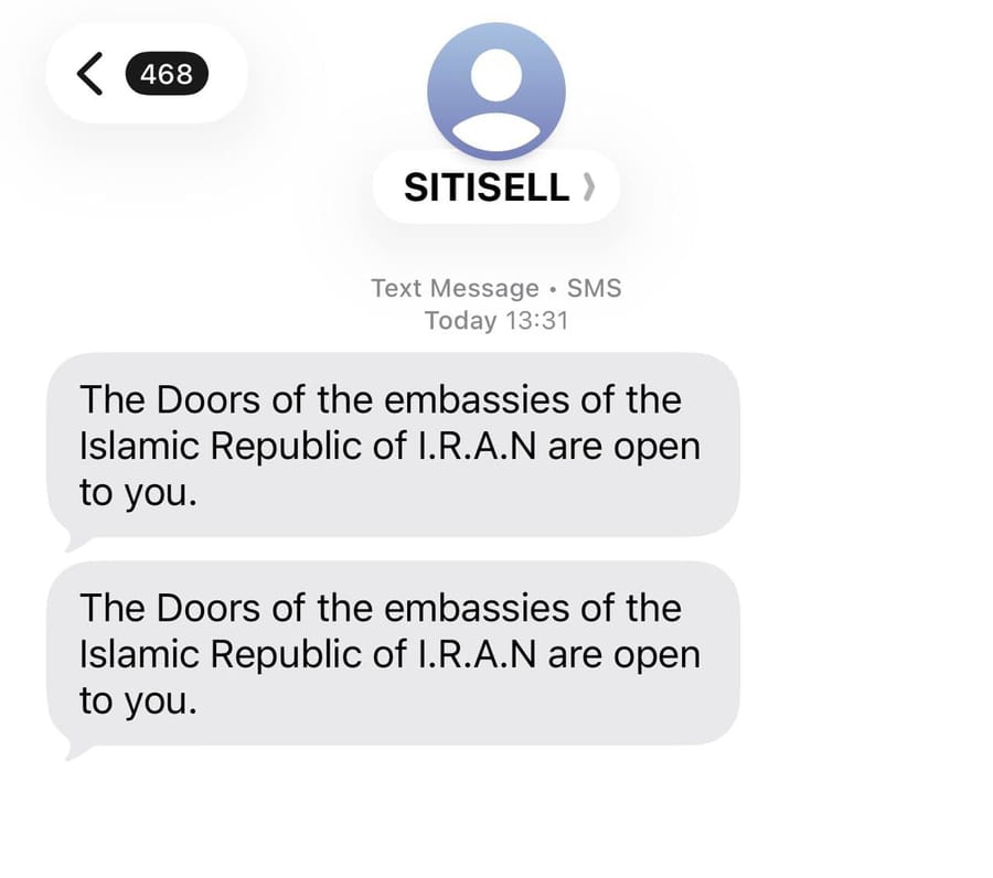 Thousands of Israelis receive sms messages from enemy state