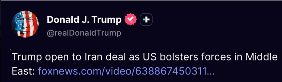 Trump tweets: I am open to a deal with Iran