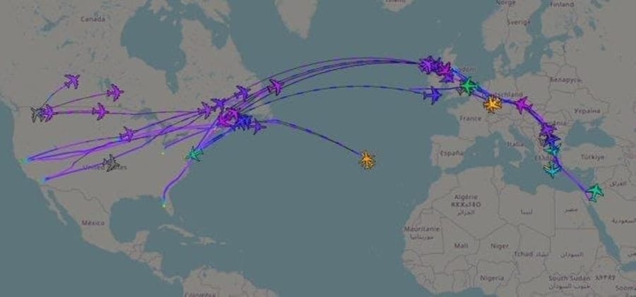 US sends many refueling planes to the Middle East