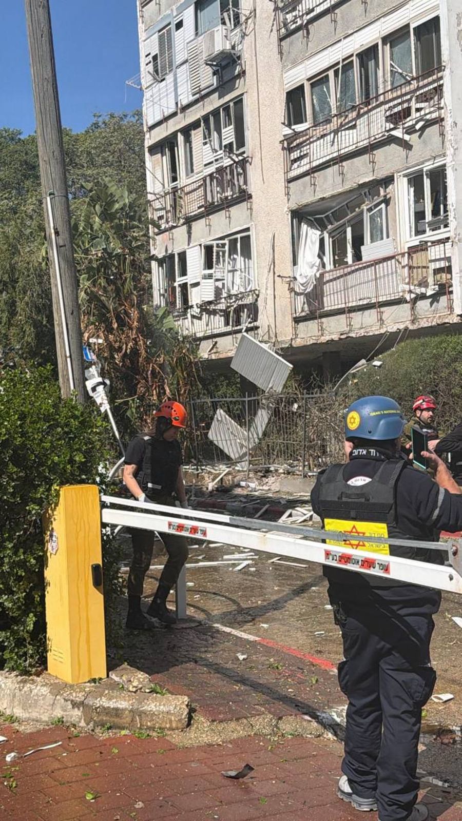 Shrapnel falls in Central Israel