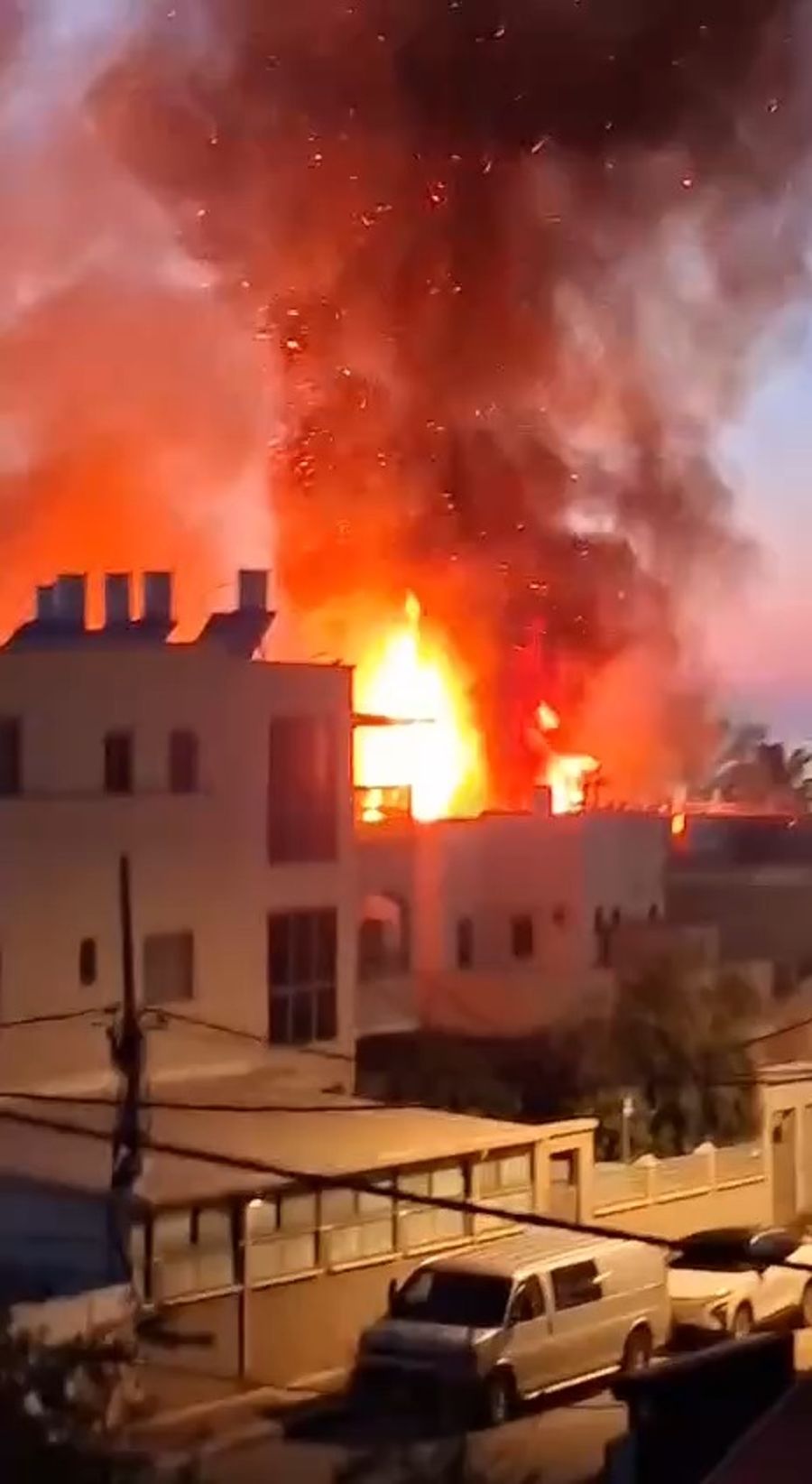 House on fire in Nahariya