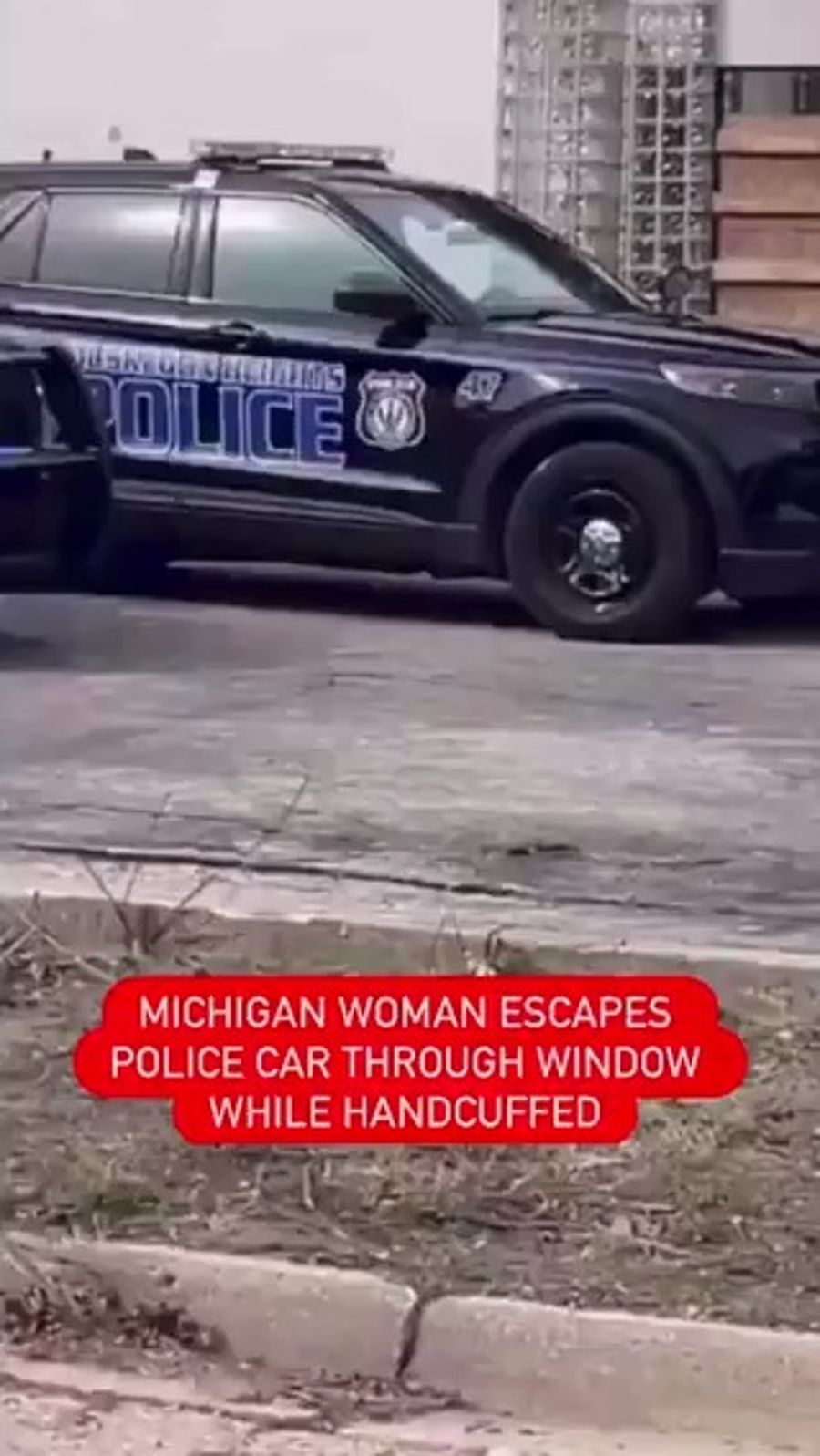 Handcuffed Woman Escapes Police Cruiser Through Rear Window in Michigan
