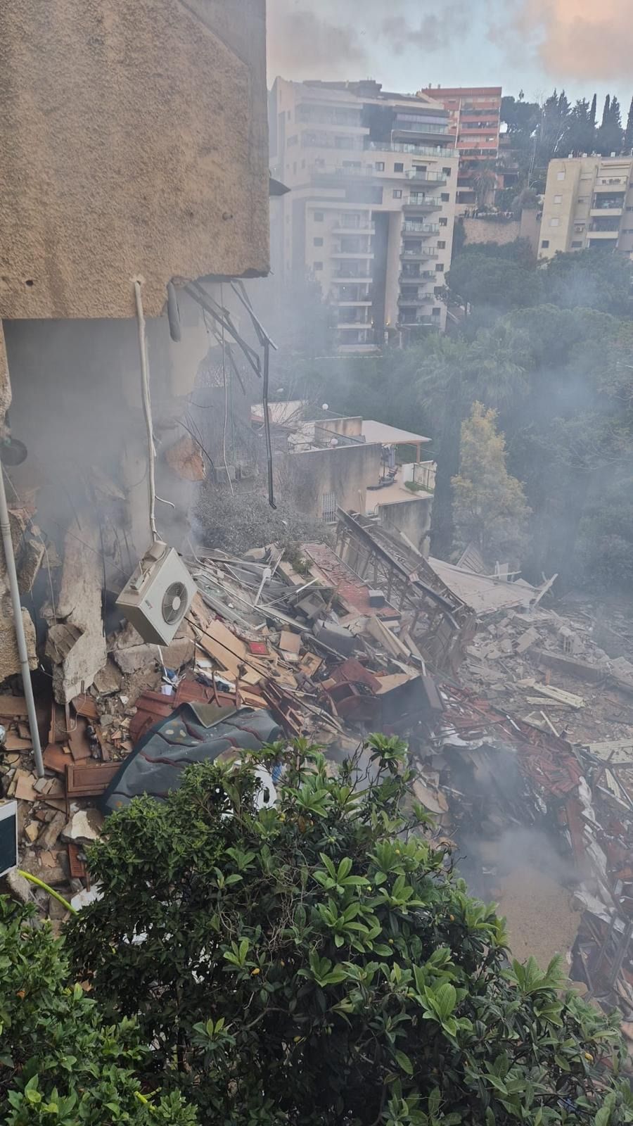 Site where Iranian missile hit Haifa building