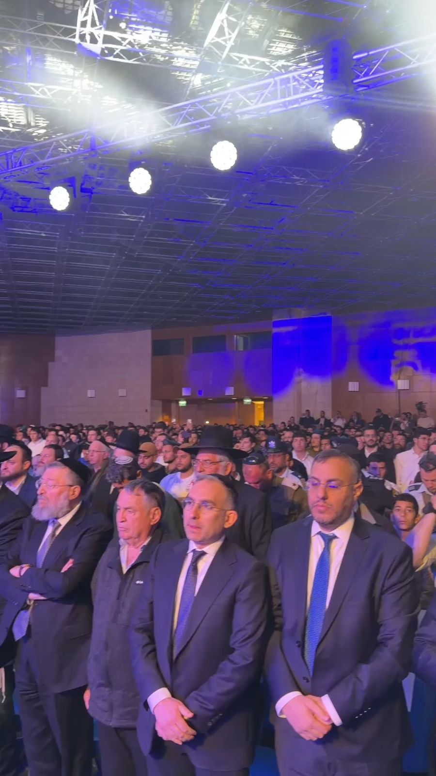 The siren sounding during the ceremony.