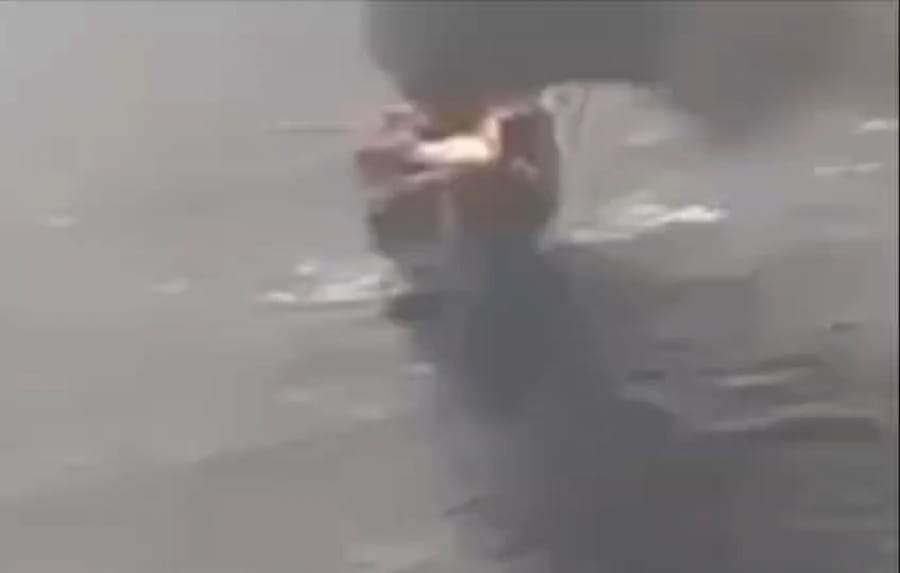 Cargo Ship on Fire Off UAE Coast