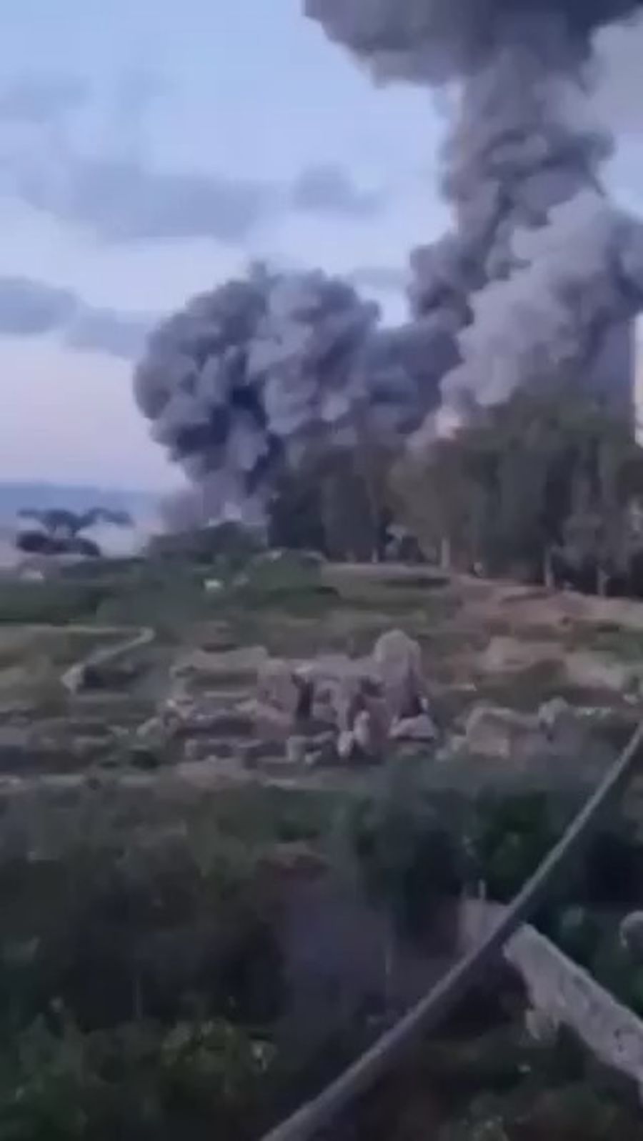 Tyre under heavy Israeli bombardment.